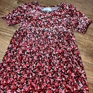 Old Navy Flower Velvet Puffy Sleeve Dress
